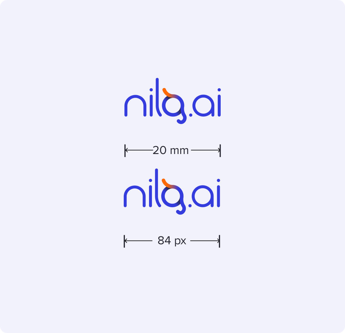 Diagrama do tamanho mínimo do logótipo, com a largura mínima assinalada.